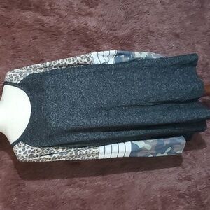 Haptics Leopard Camo Mini Long Sleeve Dress